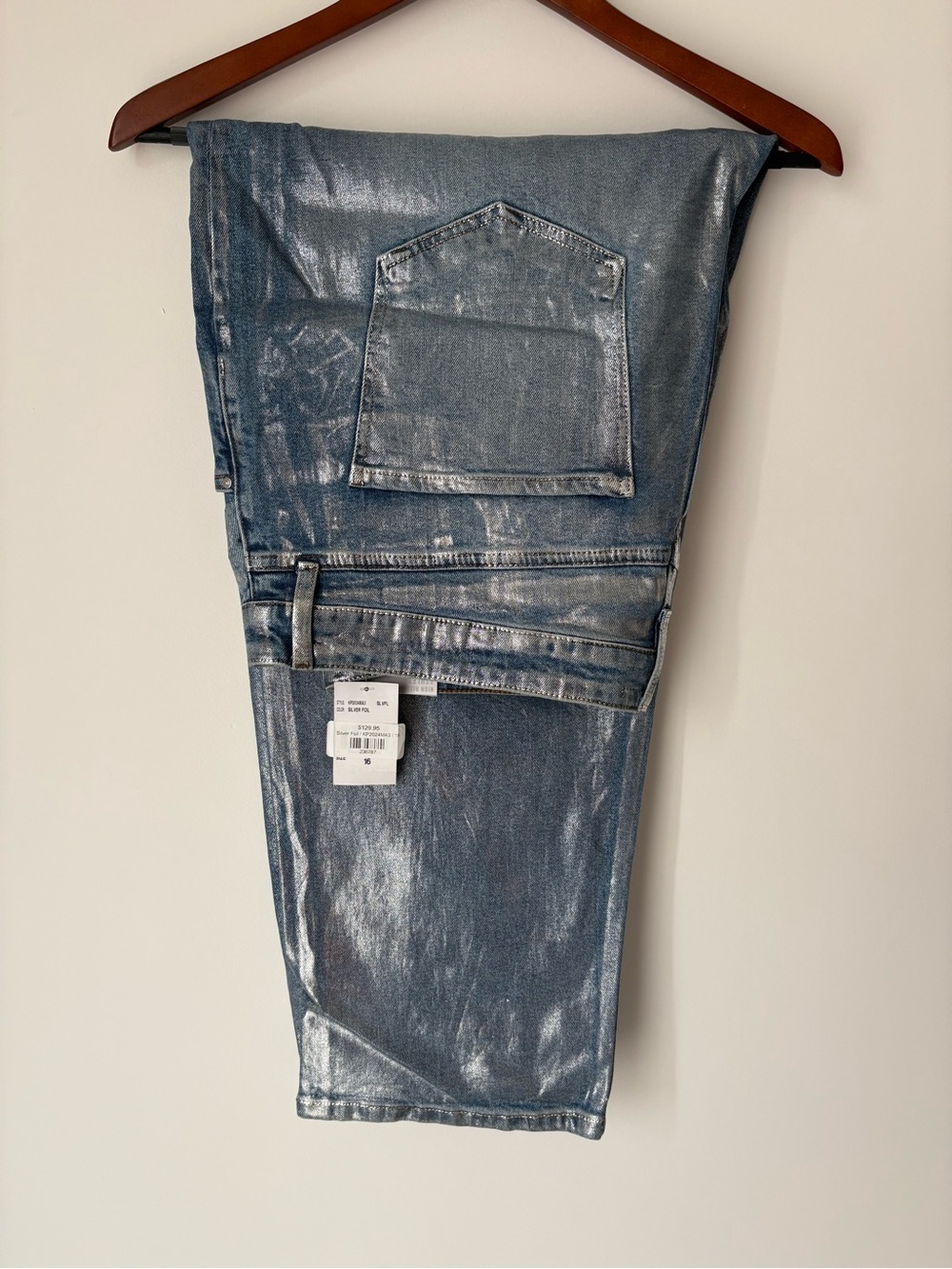 Kut from the Kloth Silver Coated Ashley High Rise Slouchy Barrel Jeans